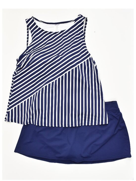 Lands' End Other - Lands' End Stripe Tankini Swim Skirt Set - 18W